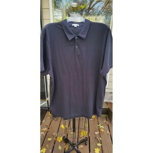 James Perse Mens Black Short Sleeve Polo Shirt Size 5 (XL/XXL)